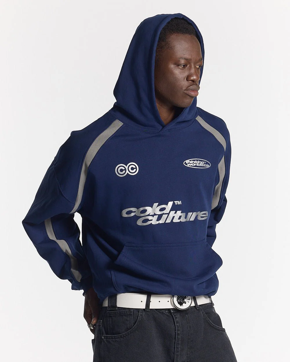 DETAILED HOODIE INDIGO BLUE