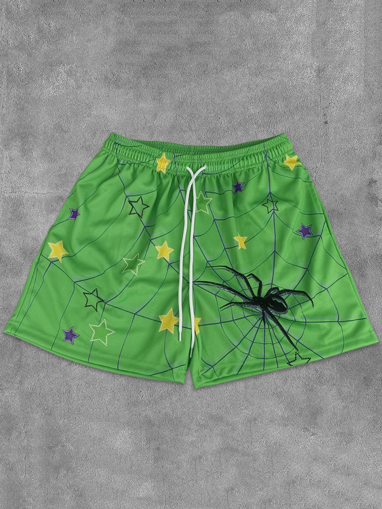 Spider Star Art Graphics Mesh Shorts