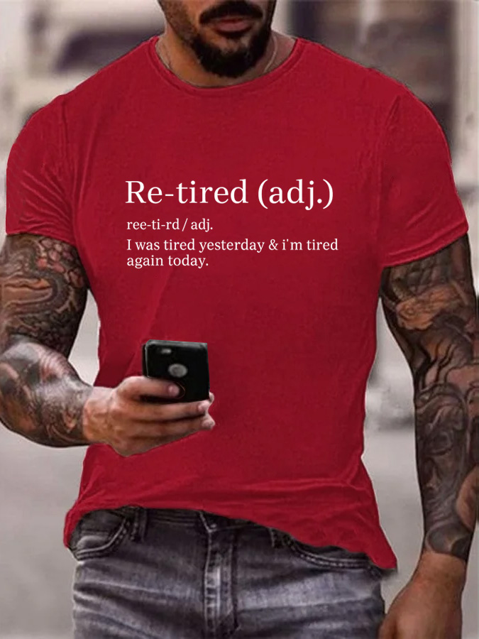 Re-tired Pattern  100% Cotton T-Shirt