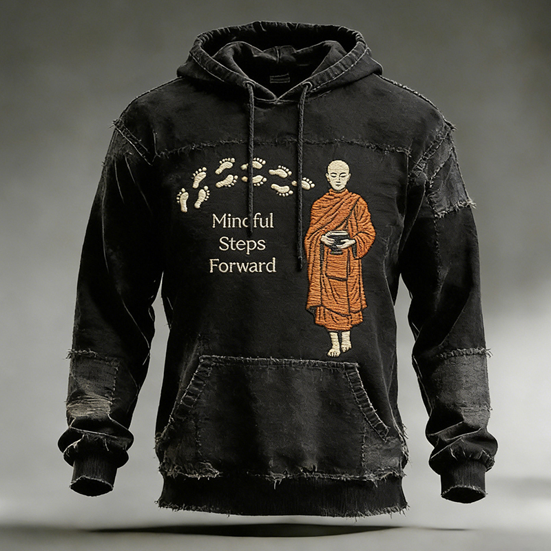 Men's Walk For Peace Art Patchwork Print Hoodie