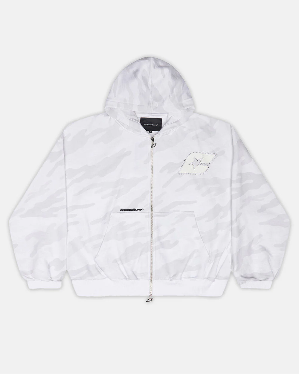 CAMO ZIP HOODIE GREY