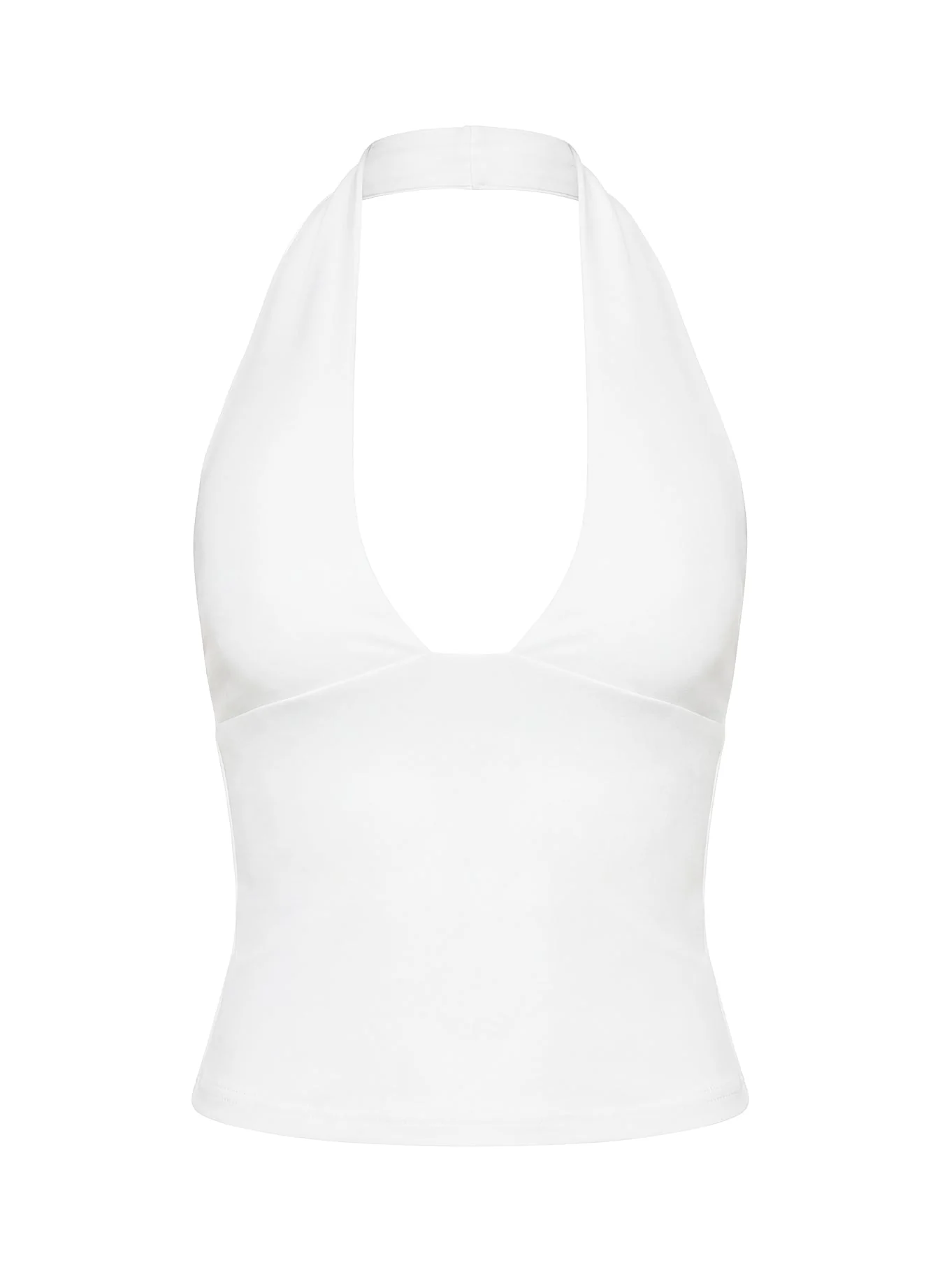 Daily Define Halter Tank Top White