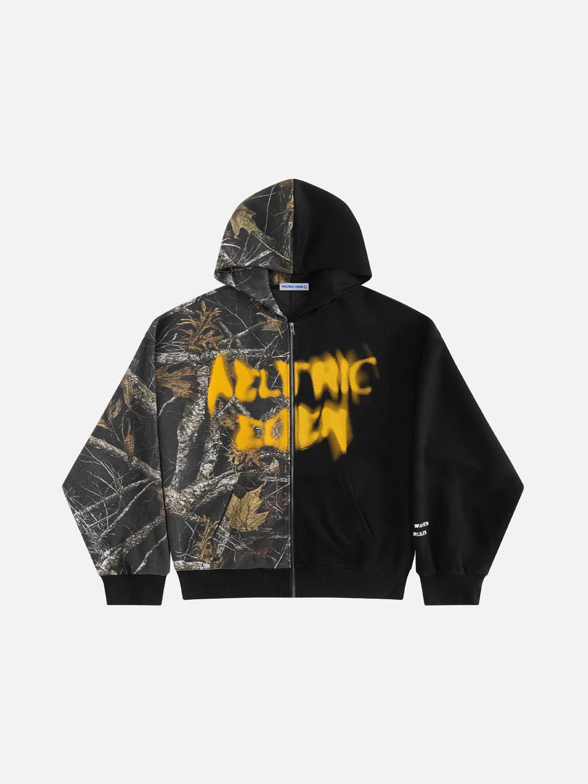 Aelfric Eden Leaf CAMO Graffiti Patchwork Zip Up Hoodie