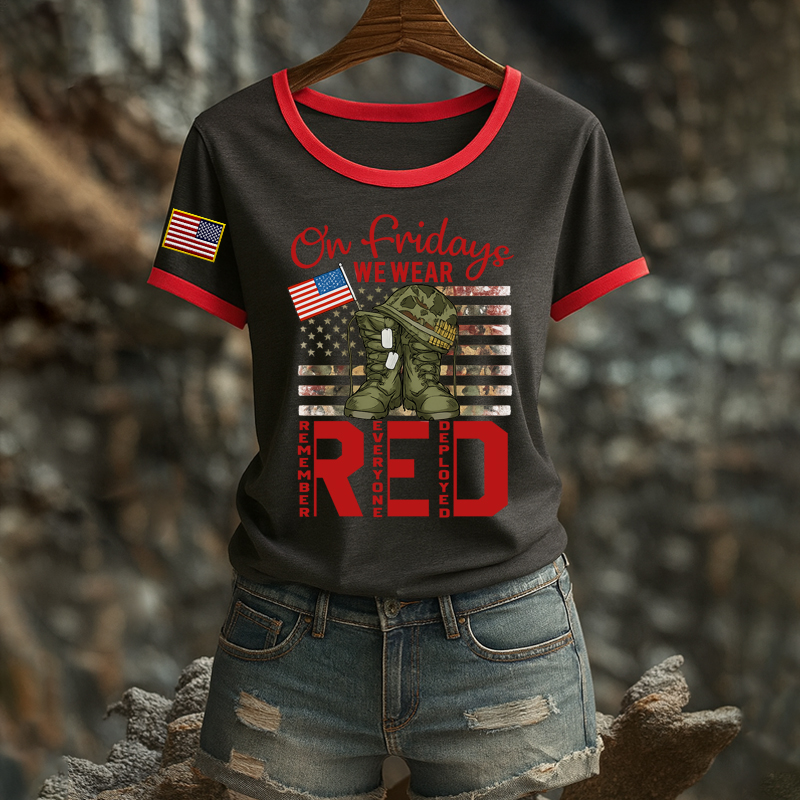 Women's Red Friday Veteran Print T-Shirt