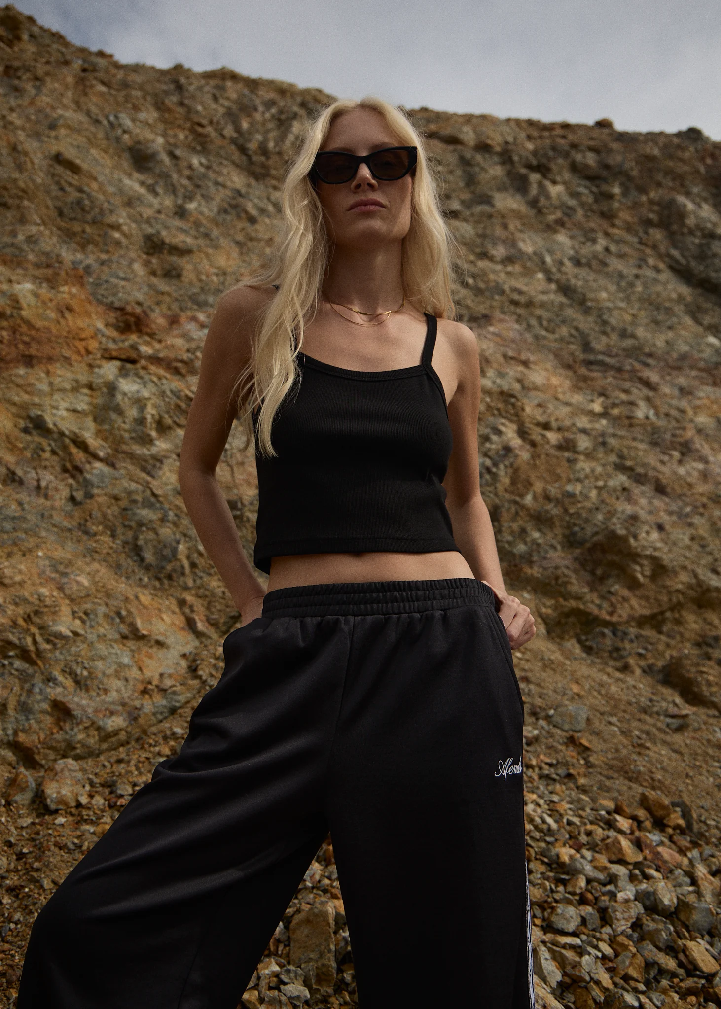 AFENDS Womens Taylor - Rib Singlet - Black