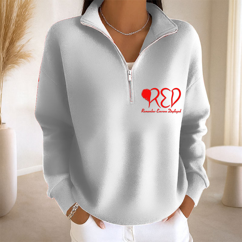Women's Red Friday Print Casual Sweatshirt
