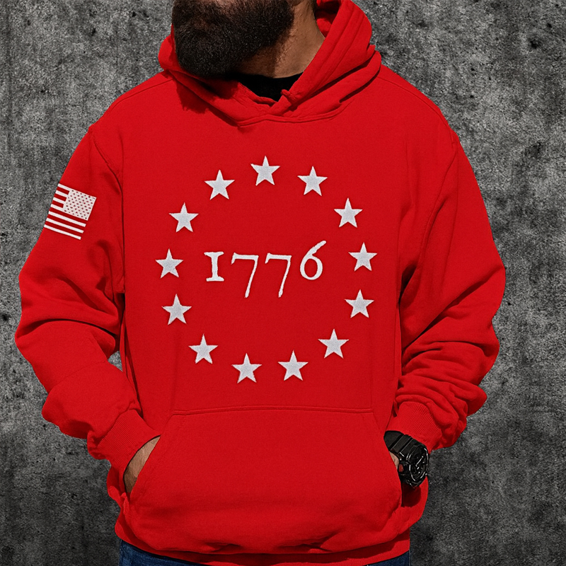 US Red Friday Printed Casual Men's Hooded Sweatshirt