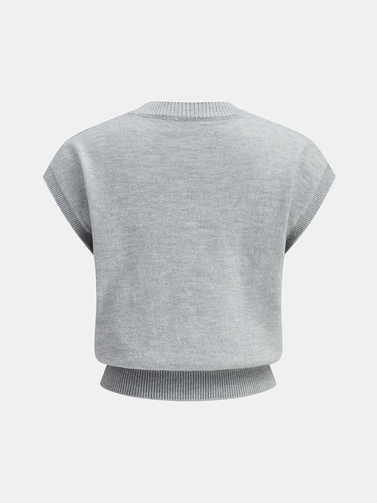 Bow Detail Cap Sleeve Knitted Vest