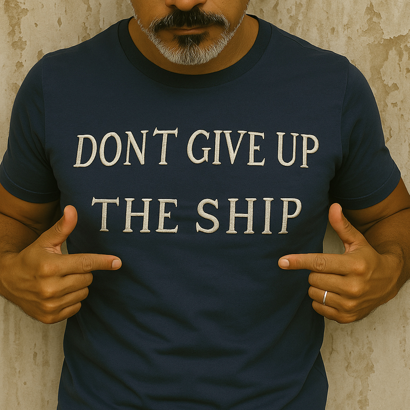 Navy Veteran Print Casual T-Shirt