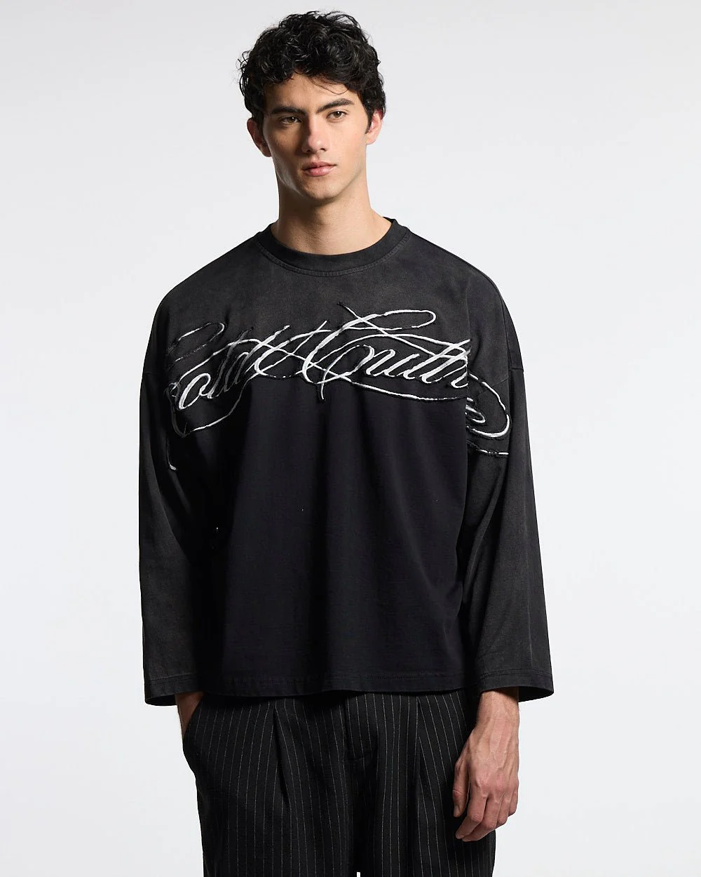 CROSSED SCRIPT LONGSLEEVE 2.0 BLACK