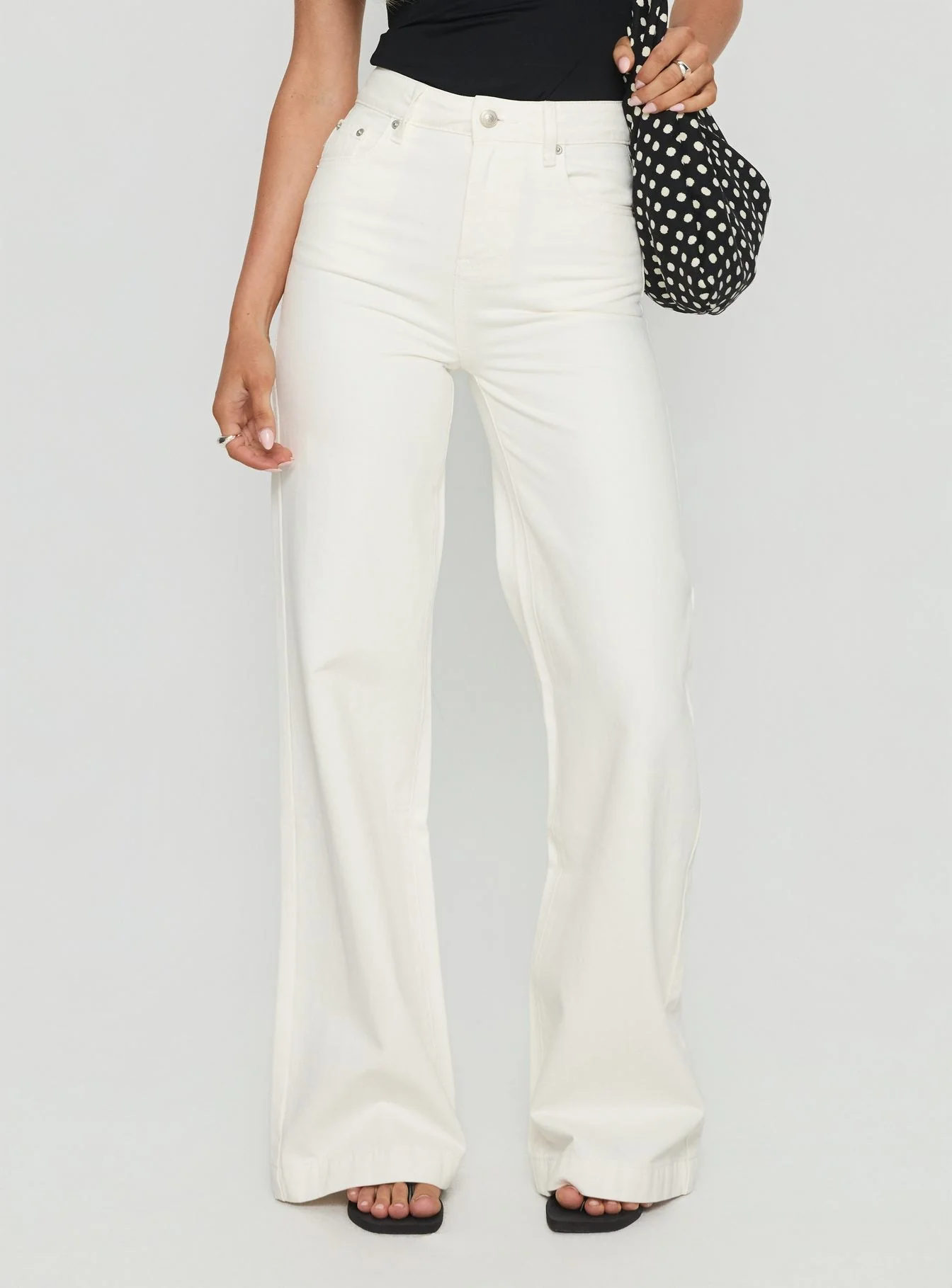 Goldie High Rise Wide Leg Jeans White