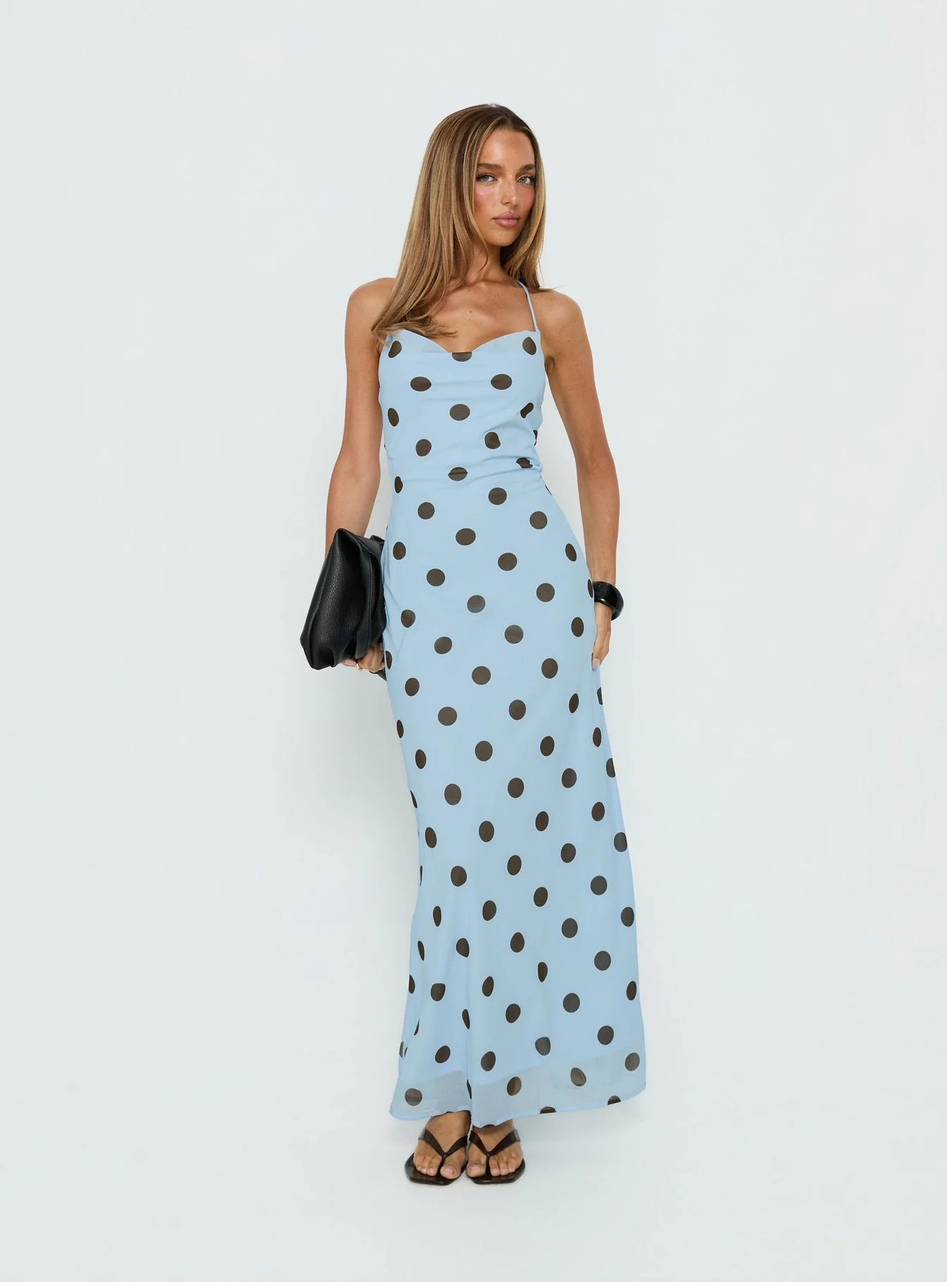 Celena Maxi Dress Blue Polka Dot