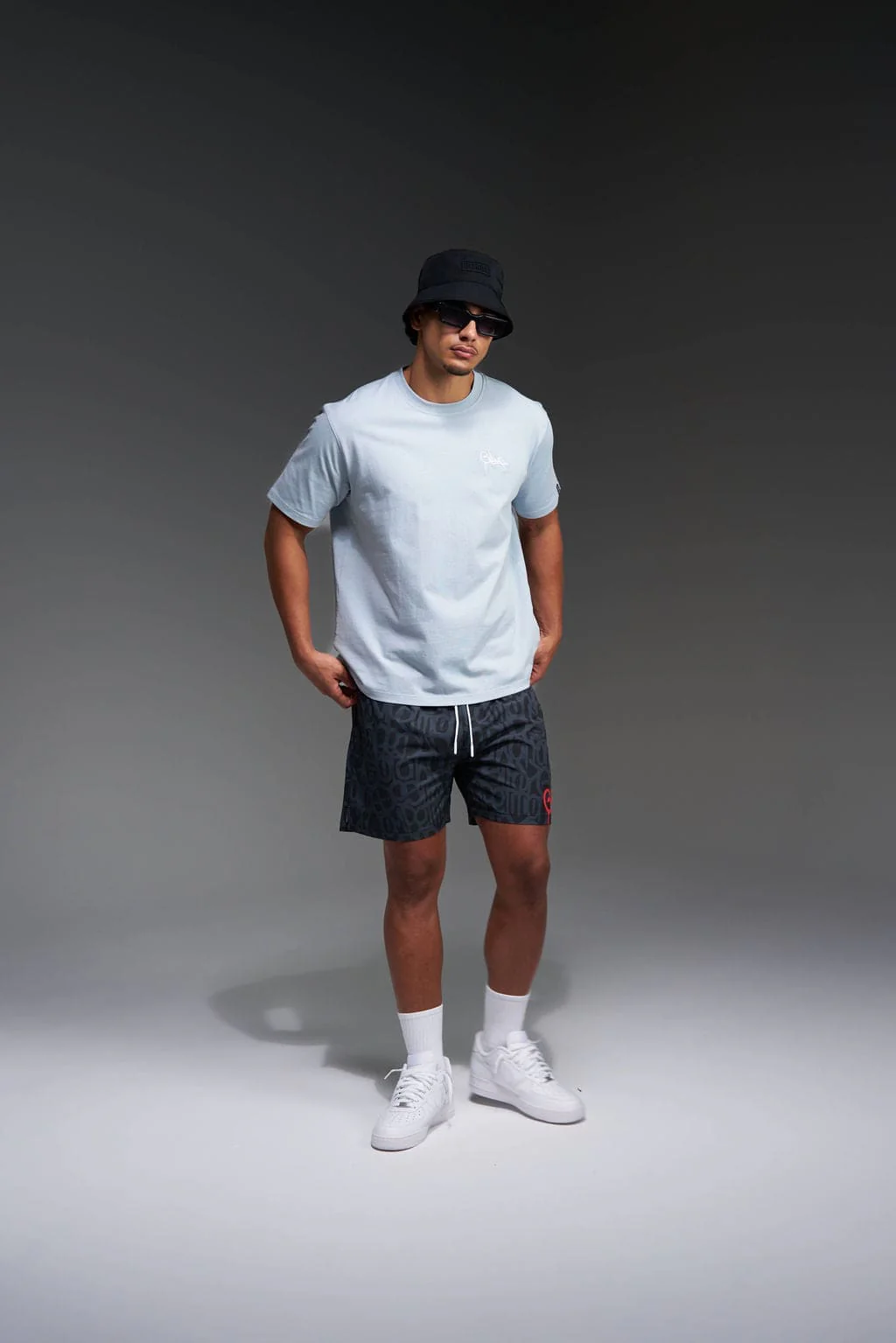 Micro Handstyle T-Shirt Washed Blue/White