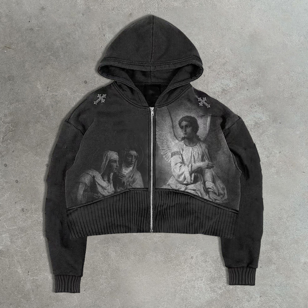 Angel Slouchy Zip-Up Hoodie