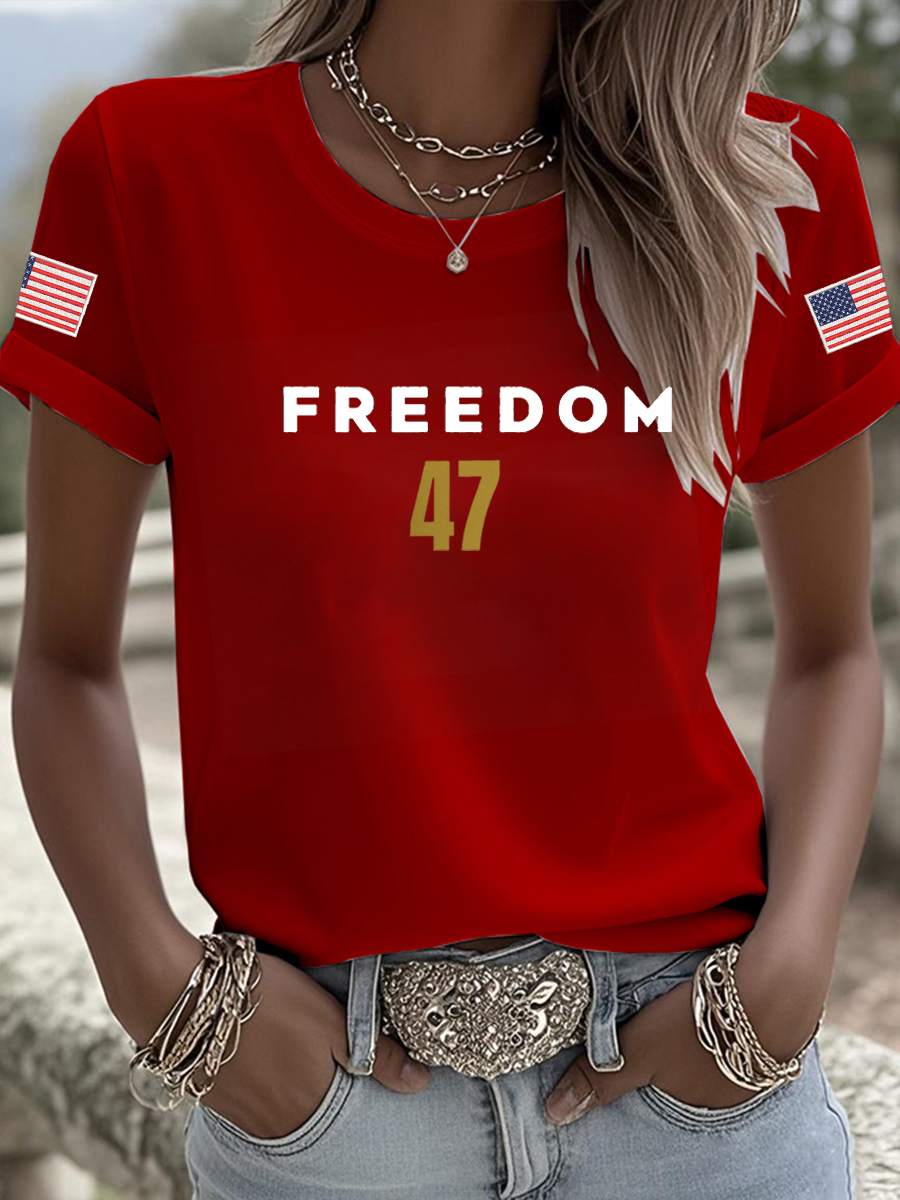 Women's Freedom 47 Flag Short Sleeve T-shirt