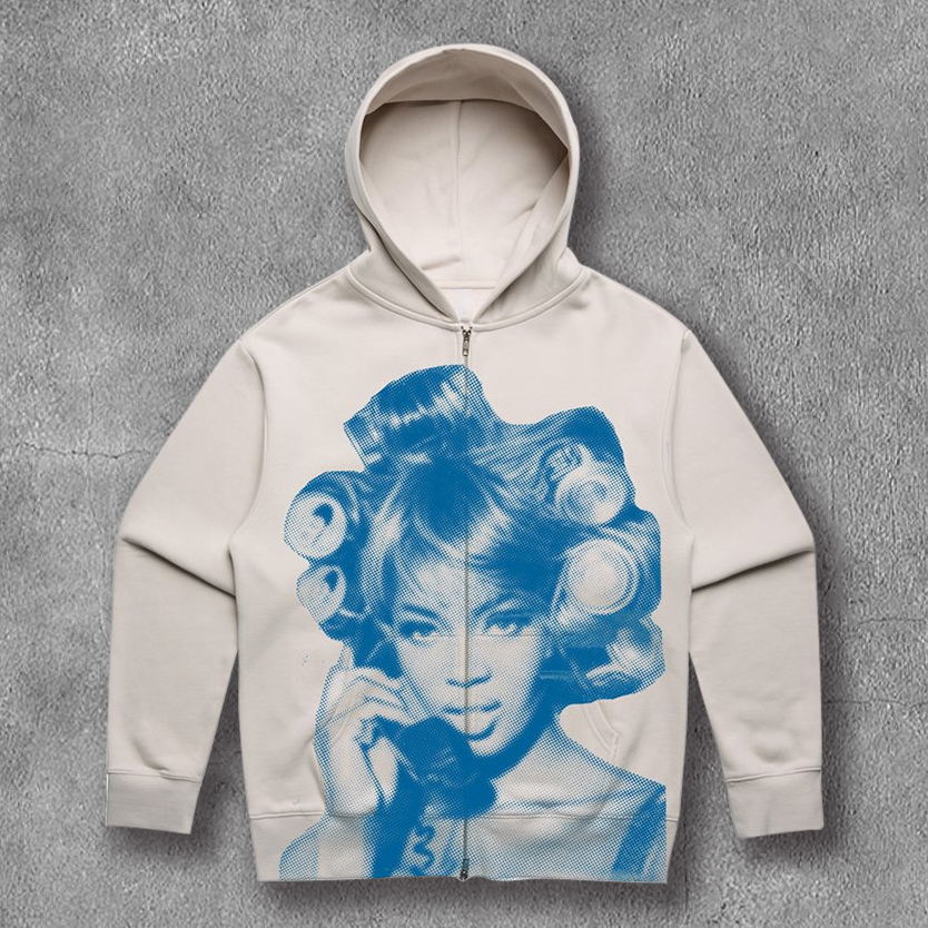 Casual Musicians Print Long Sleeve Zipper Hoodies