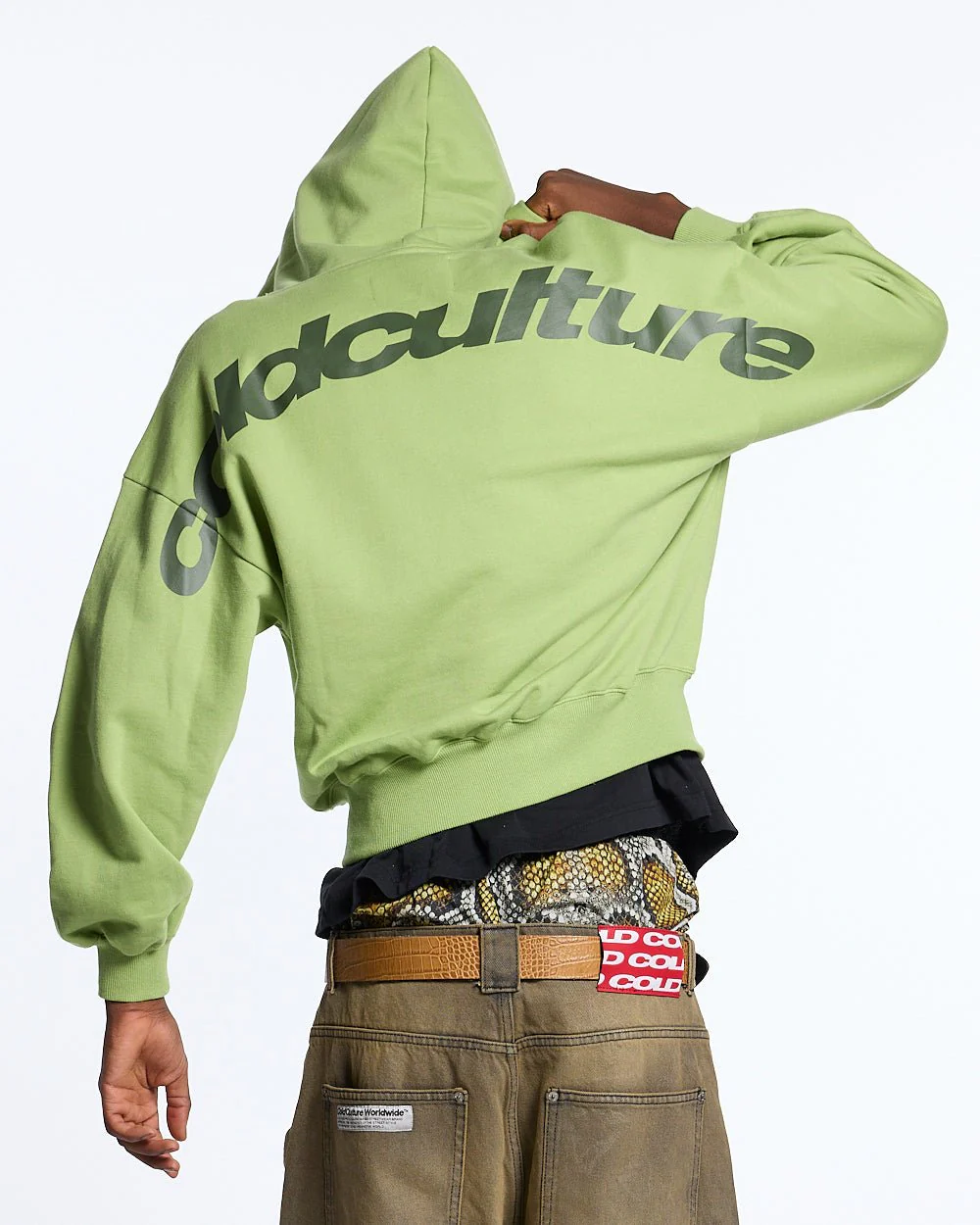 CURVED ZIP HOODIE GREEN
