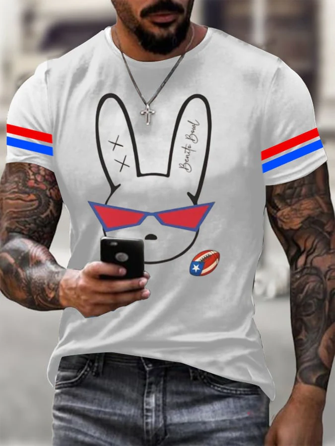 Men's Bunny Resist  Print Casual T-Shirt