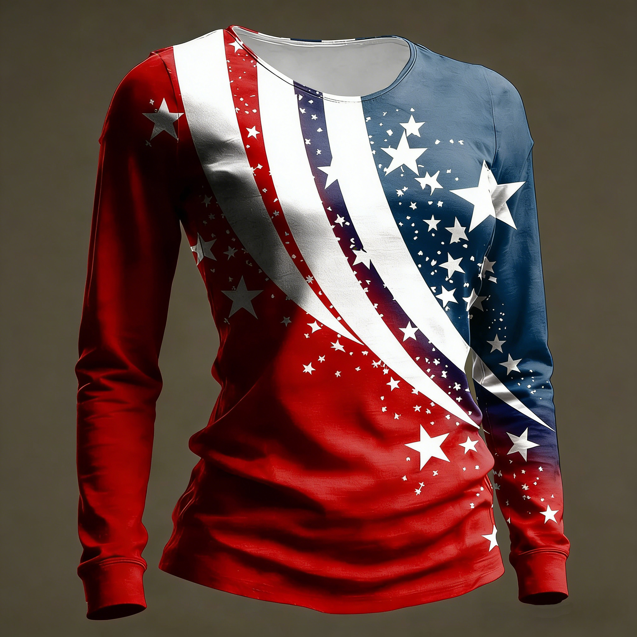 Women's 250th Anniversary National Flag Print Casual Long-Sleeved T-Shirt