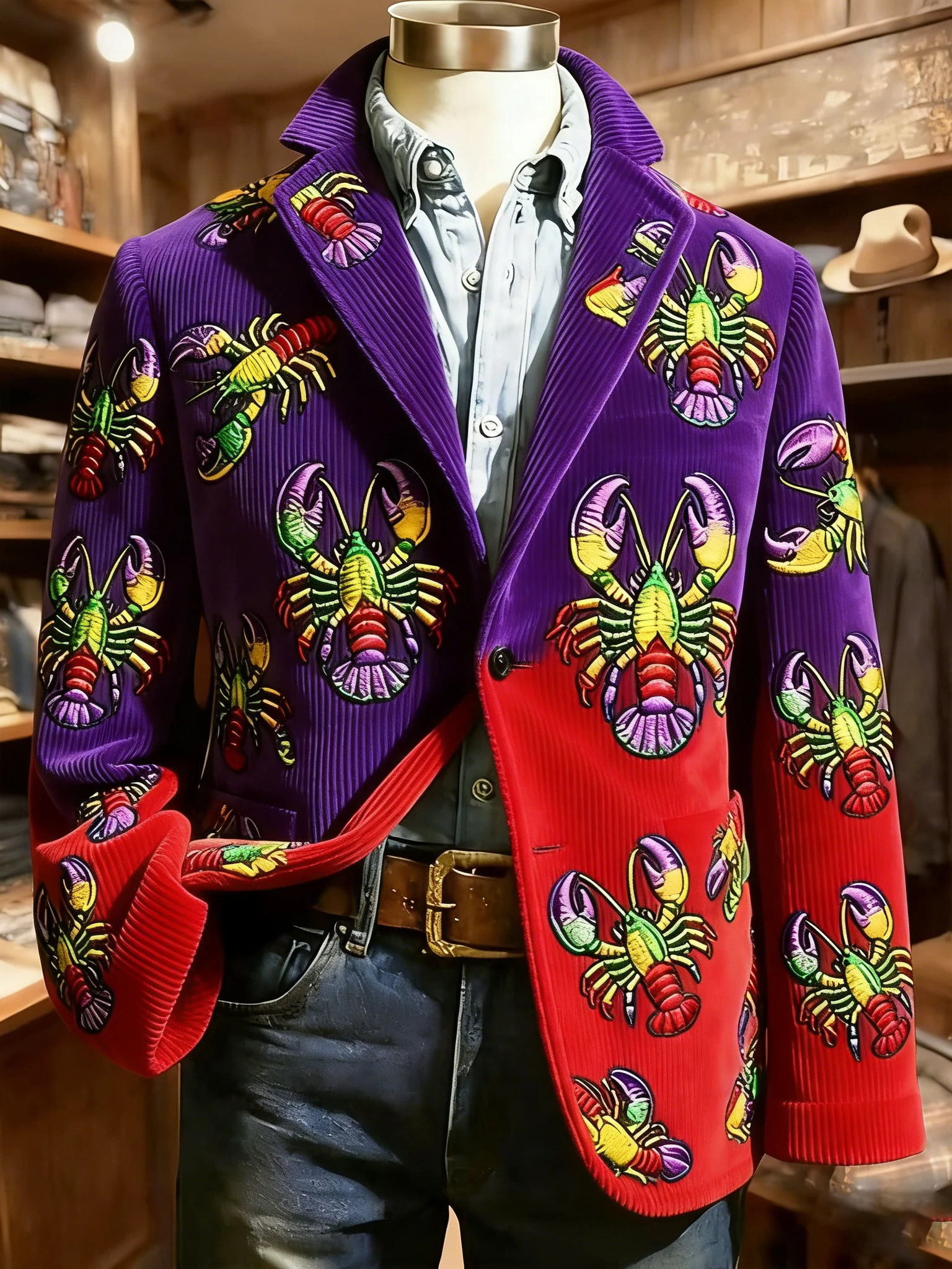 Mardi Gras Men's Vintage Casual Corduroy Blazer