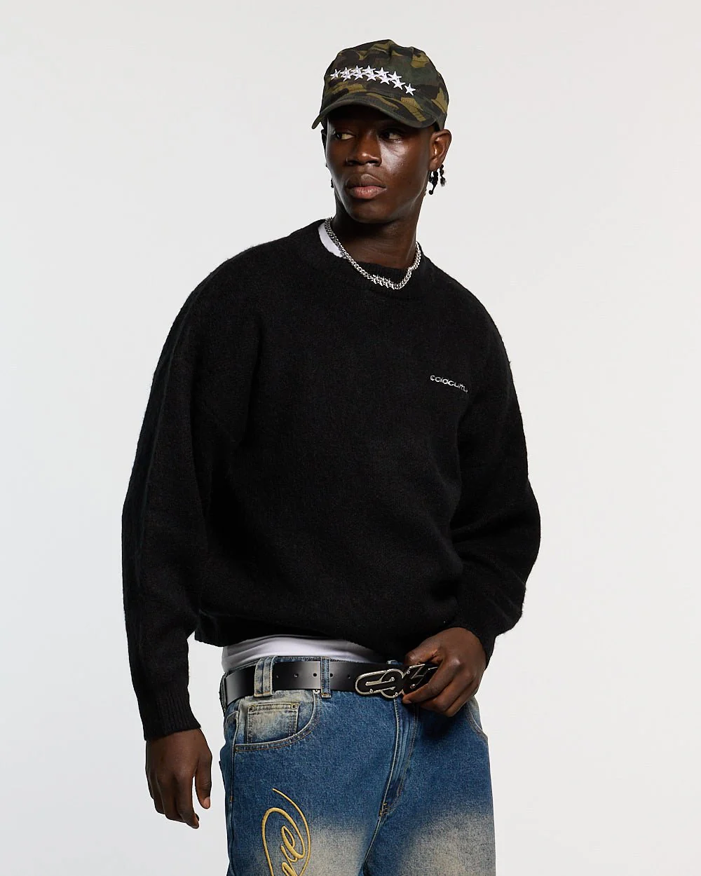 FLUFFY FUR KNIT BLACK