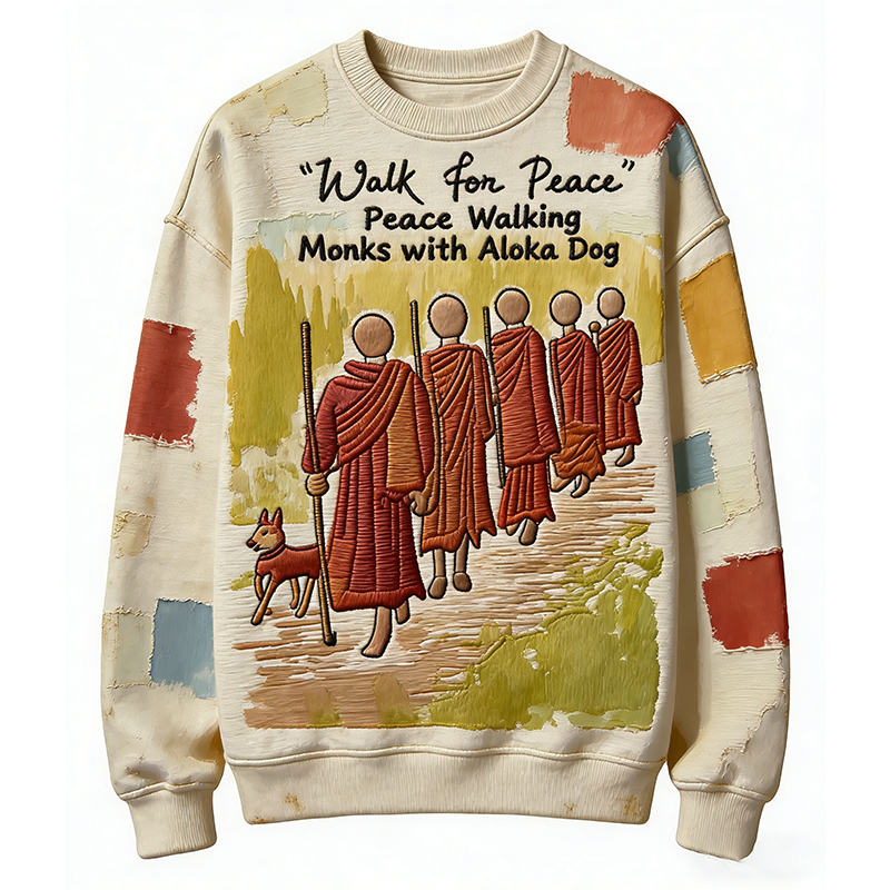 Buddhist Monks On Peace Walk Art Sweatshirt