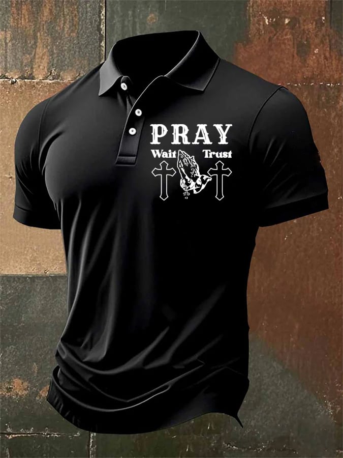 Men's Jesus My Savior Faith Print Polo Shirt