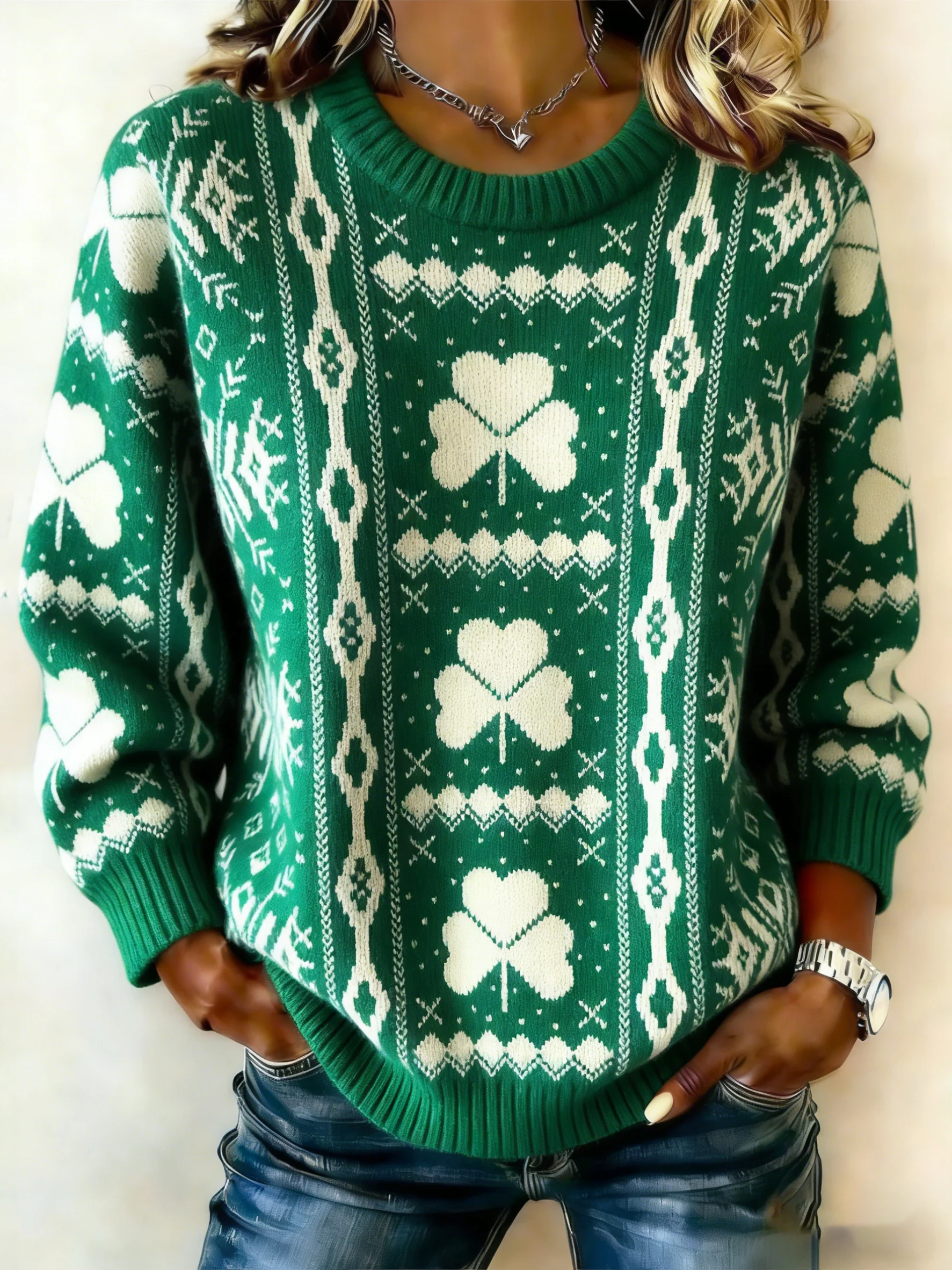 Women's St. Patrick's Day Knitted Top