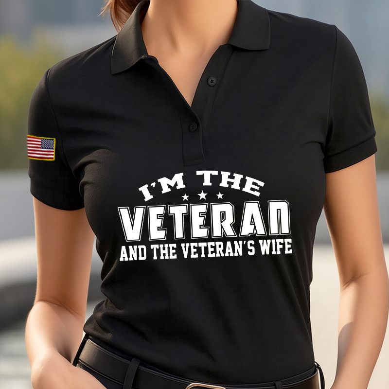 Women's Veteran Print Polo T-Shirt