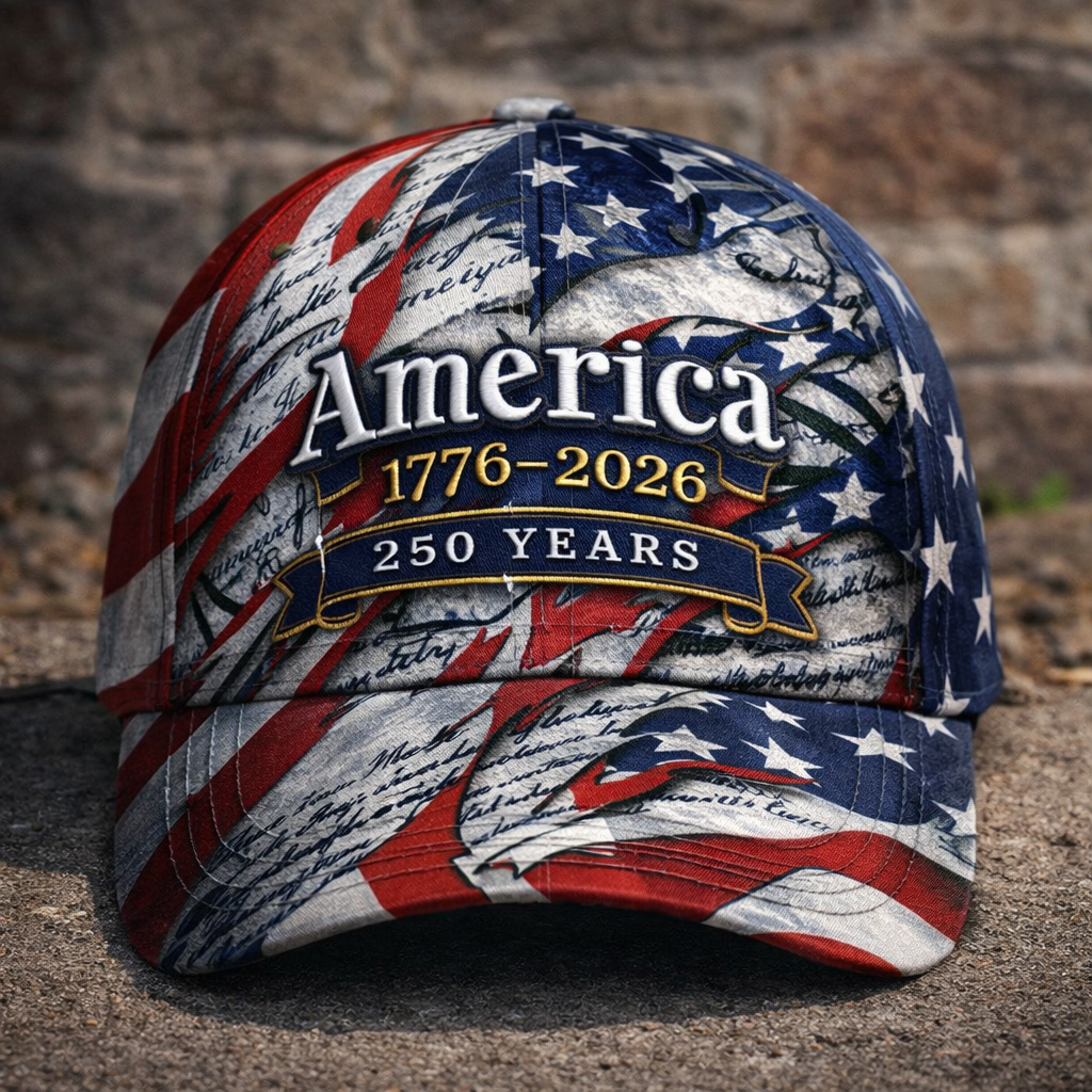 American 250th Anniversary Art Print Casual Hat