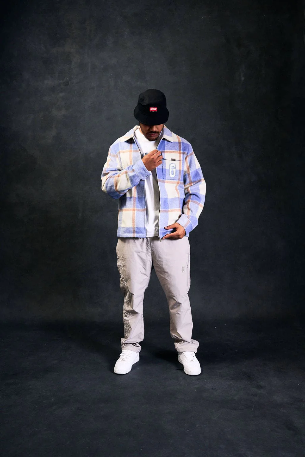 PFK Flannel Jacket Light Blue/Cream/White