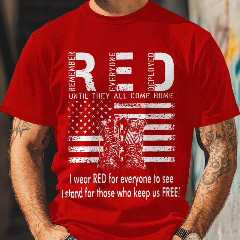 Red Friday Veterans Casual T-Shirt