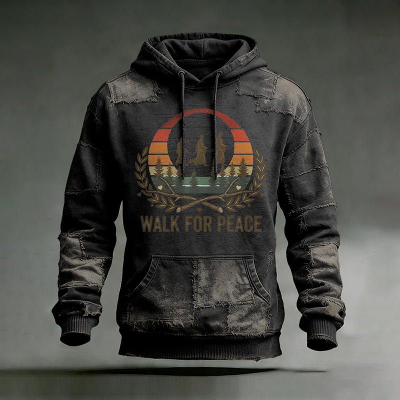 Men's Vintage Walk For Peace Casual Hoodie