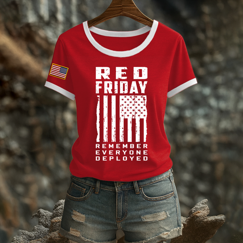 Women's Red Friday Veteran Print T-Shirt