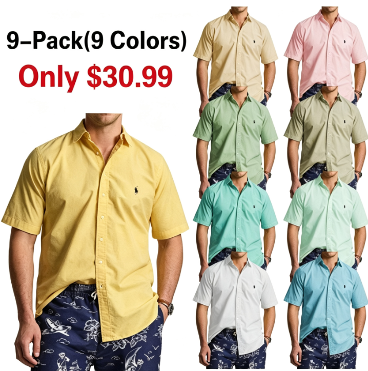 Short Sleeve Garment-Dyed Sport Shirt
