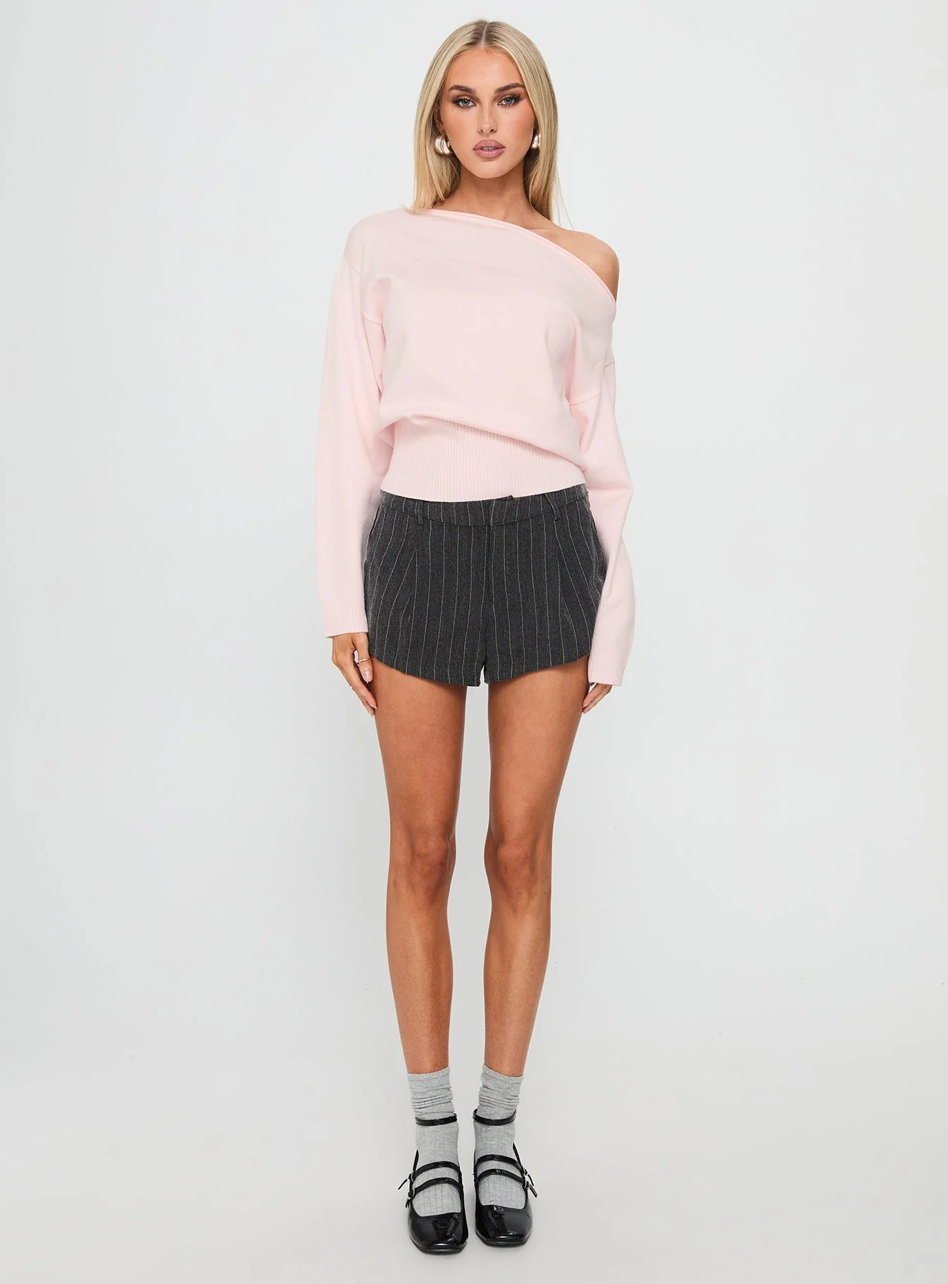 Accomplish Off Shoulder Jumper Pink