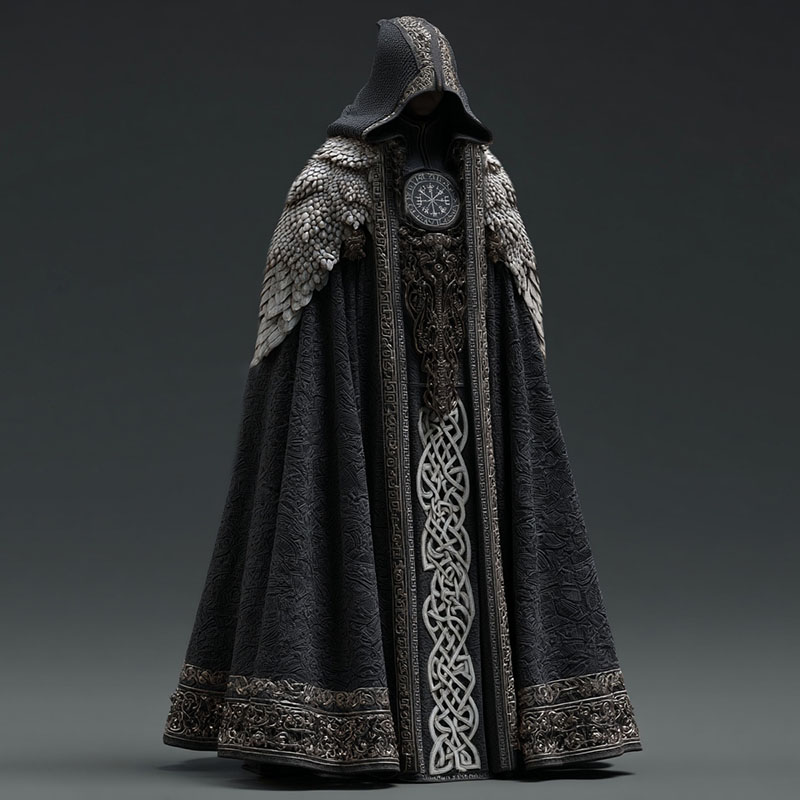 Men's Viking Celtic Knot Compass Embroidered Cape