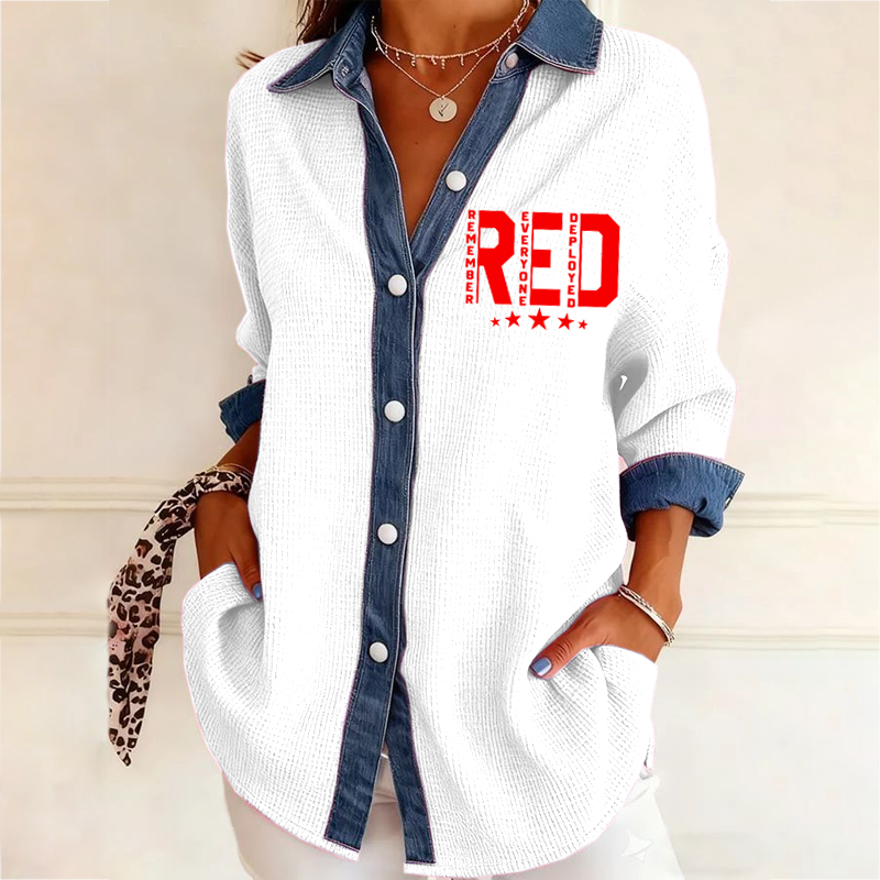 Women's Red Friday Printed Casual Shirt