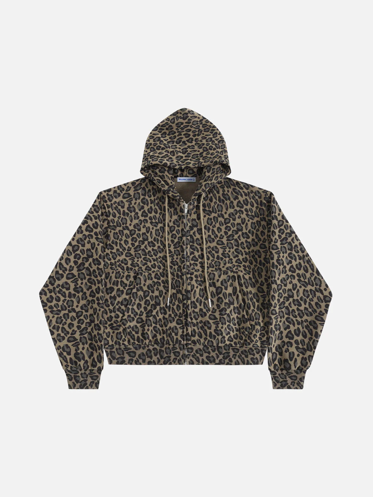 Aelfric Eden Boxy Leopard Zip Up Hoodie