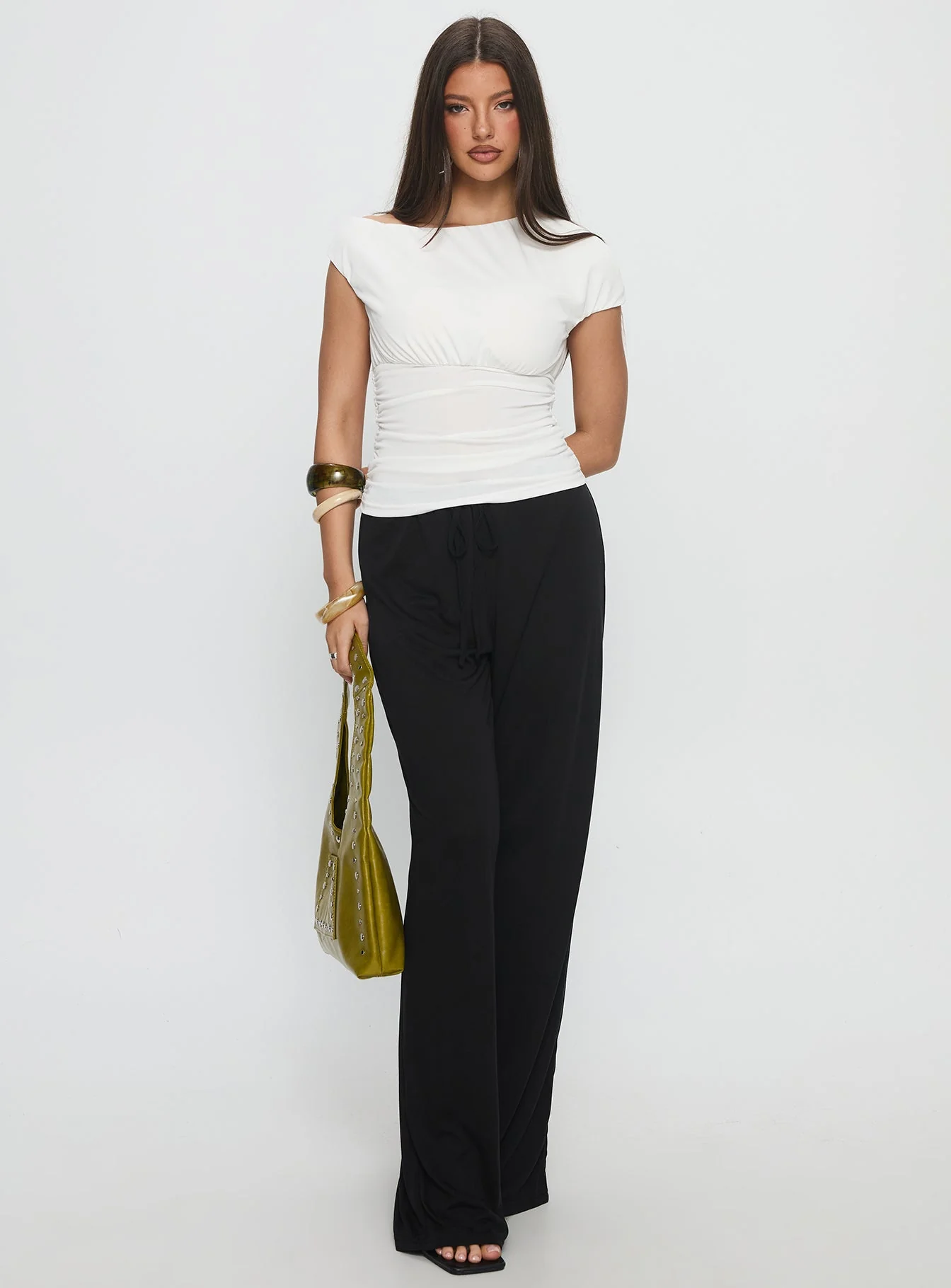 Gavrielle Jersey Wide Leg Pants Black