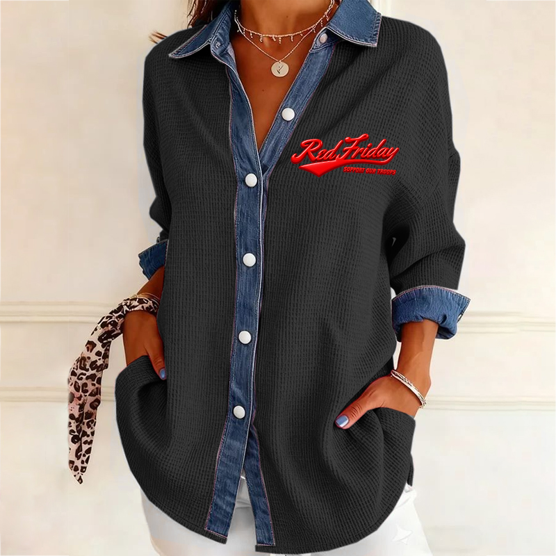 Women's Red Friday Faith Printed Casual Shirt