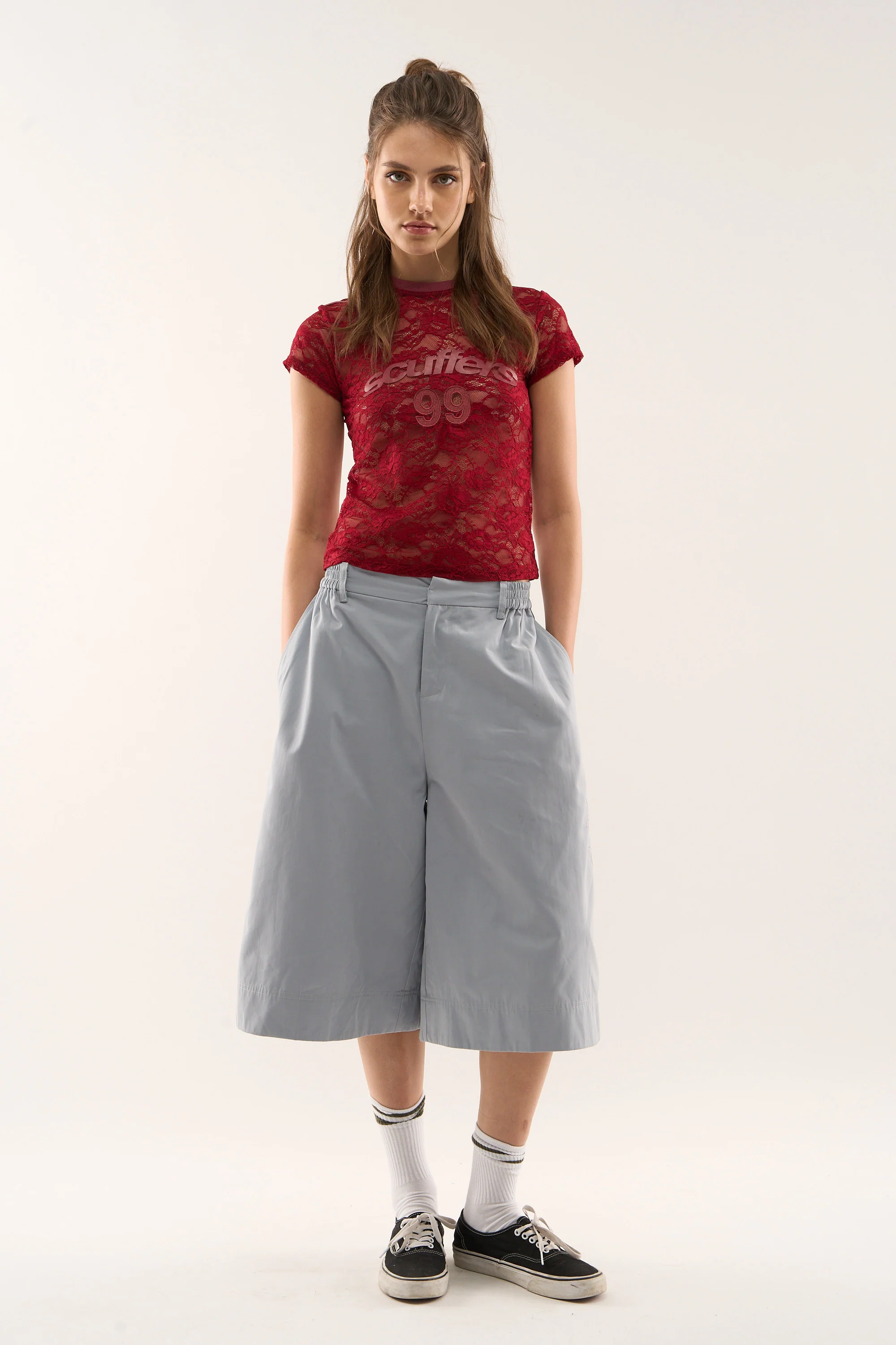 99 Lace Burgundy Top