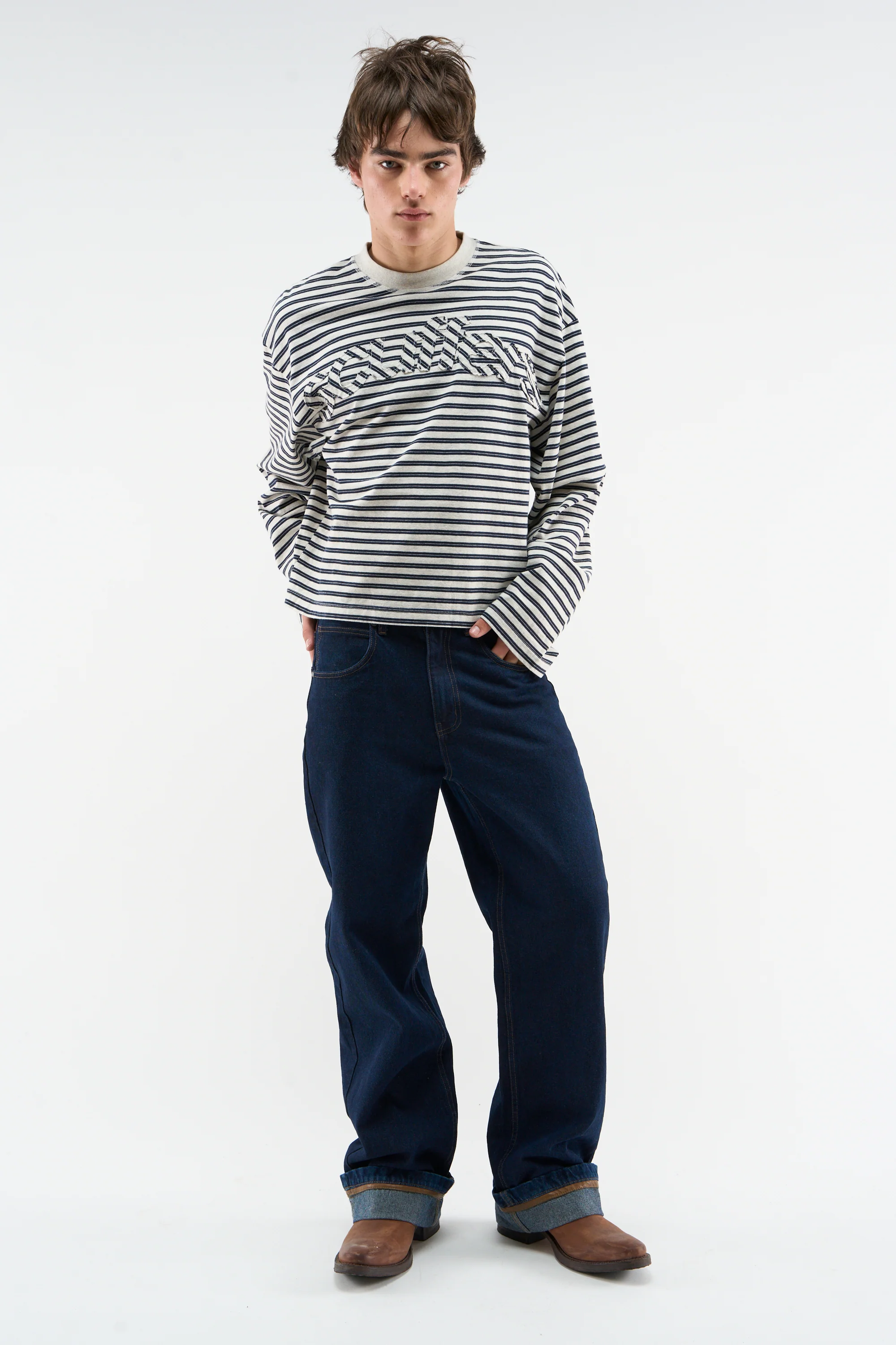 Raw Striped Navy Longsleeve