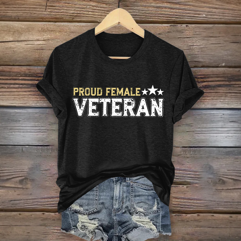 Women's Veteran Casual Printed T-shirt
