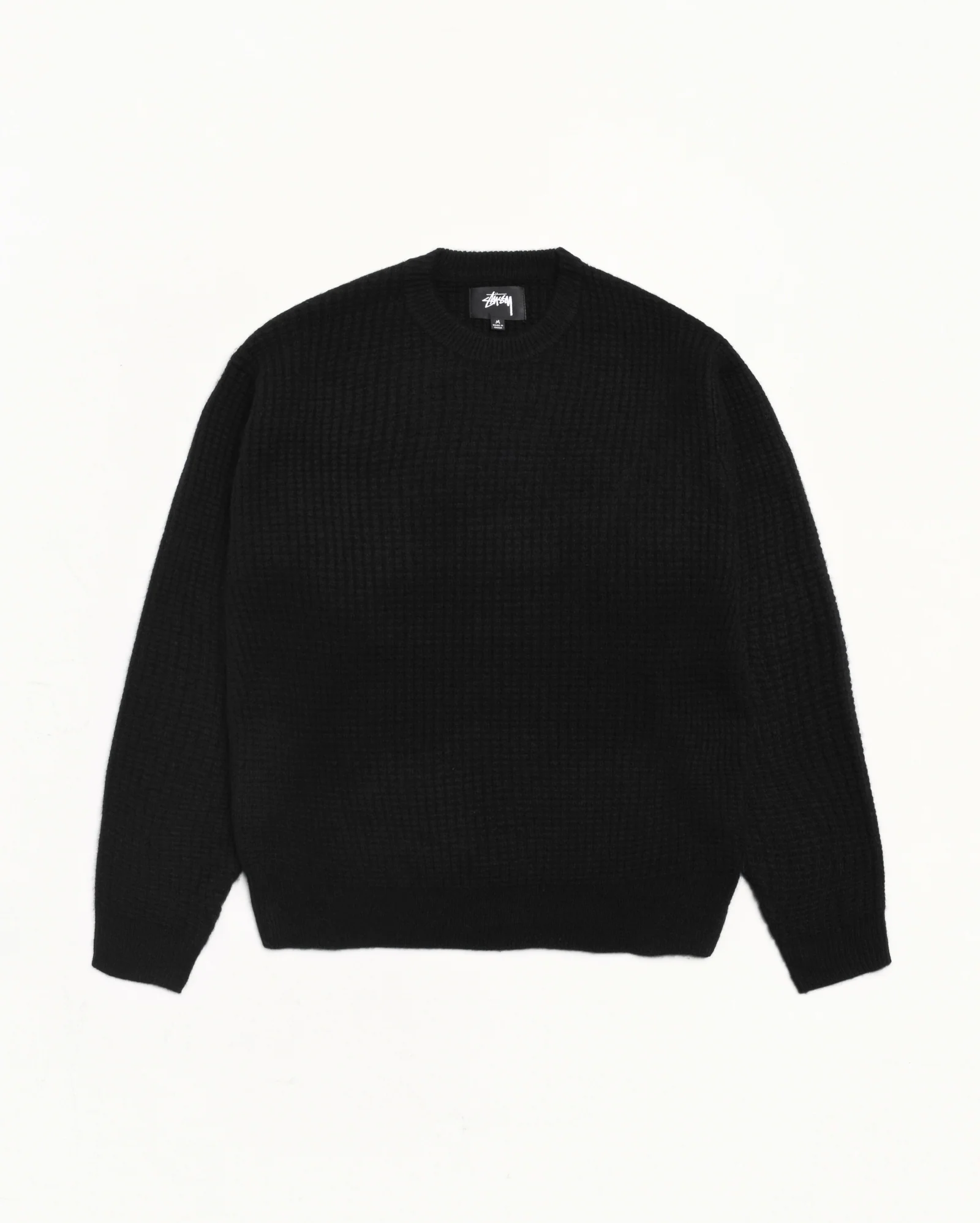 WAFFLE KNIT CASHMERE CREW