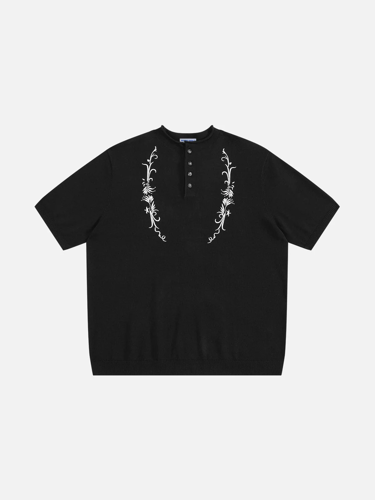 Aelfric Eden Boxy Embroidery Henley Tee