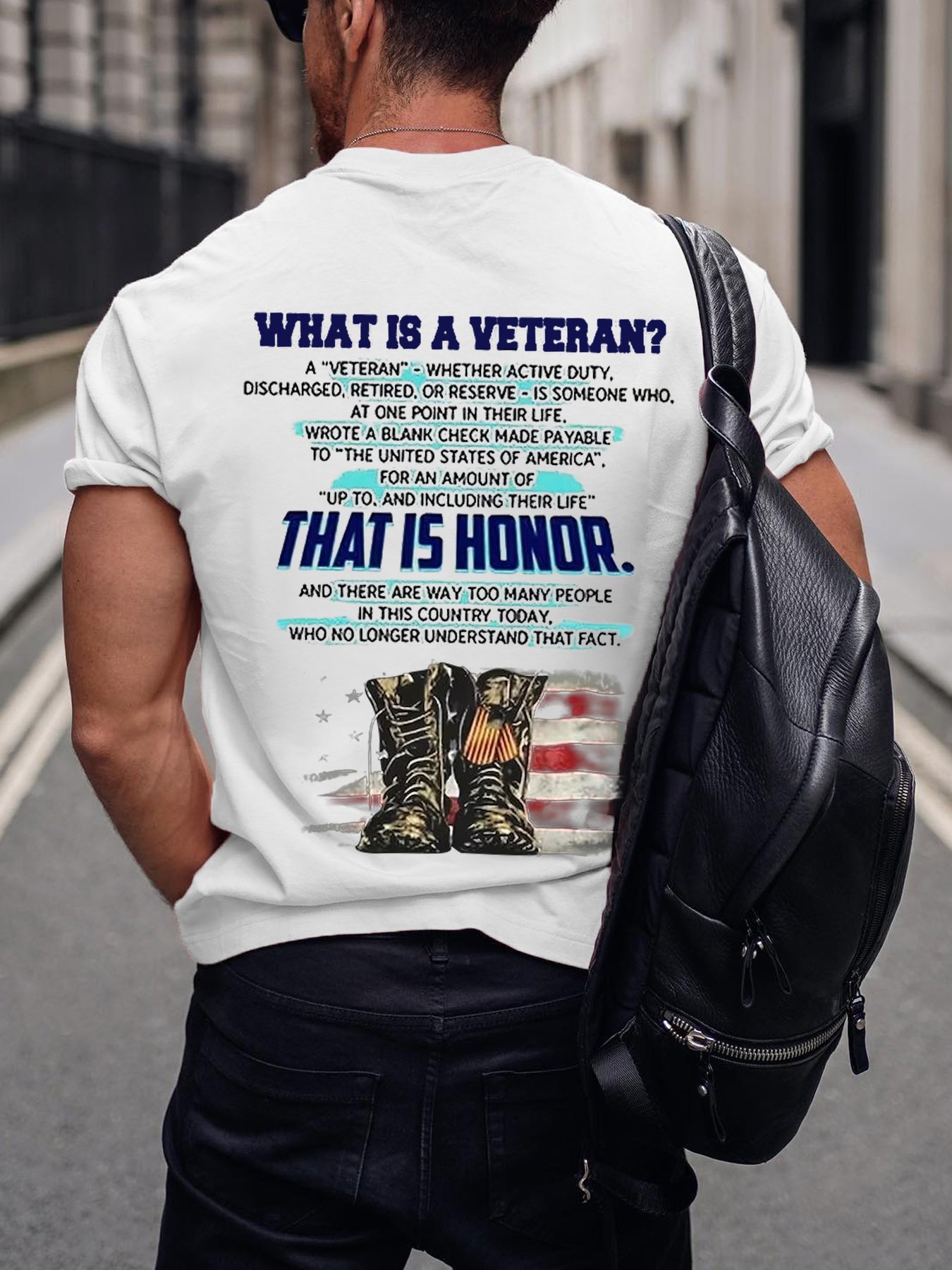 Men's Veterans Day Printed Crew Neck Short Sleeve T-Shirt