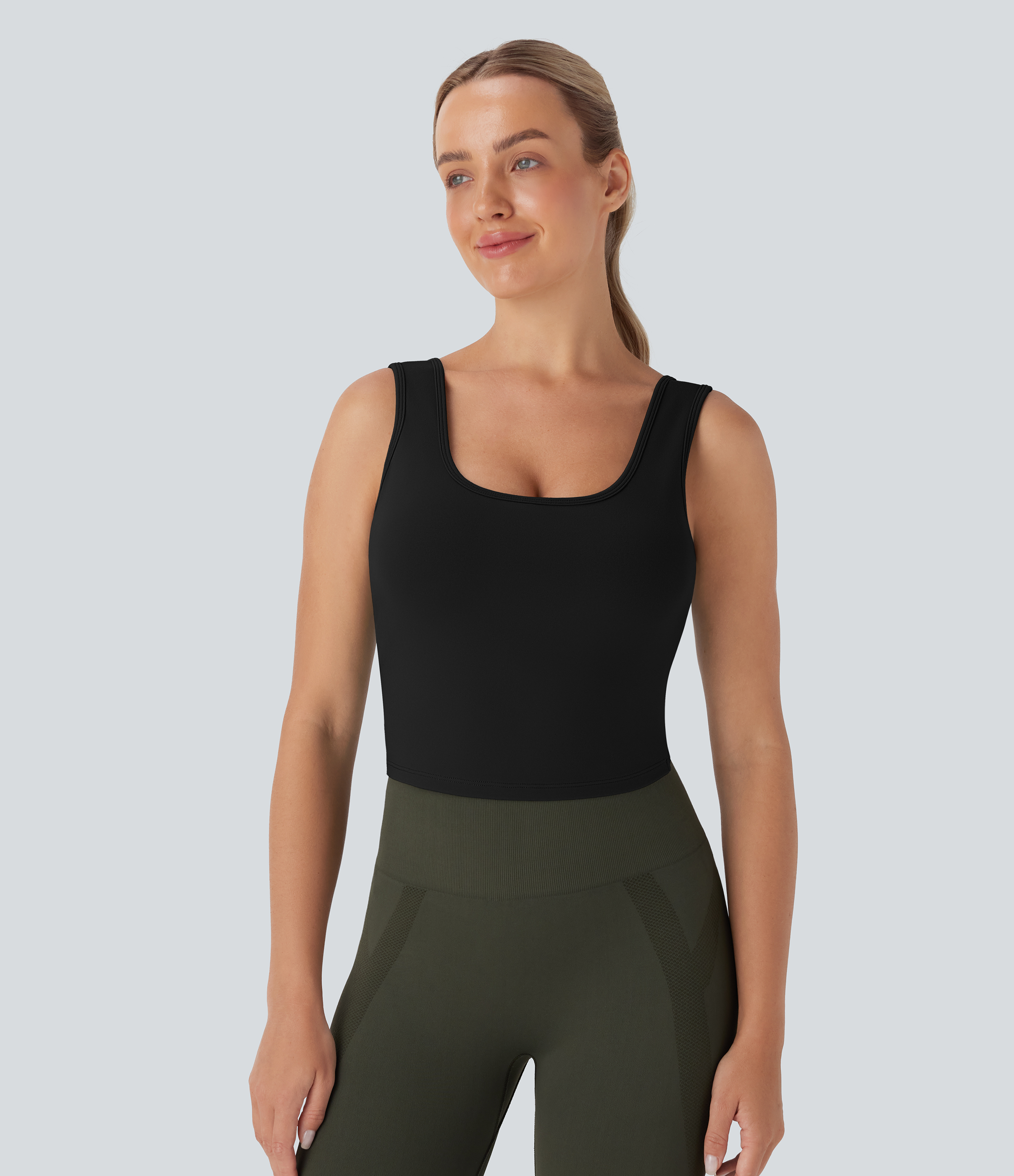 U Neck Crossover Dance Tank Top D-F Cups