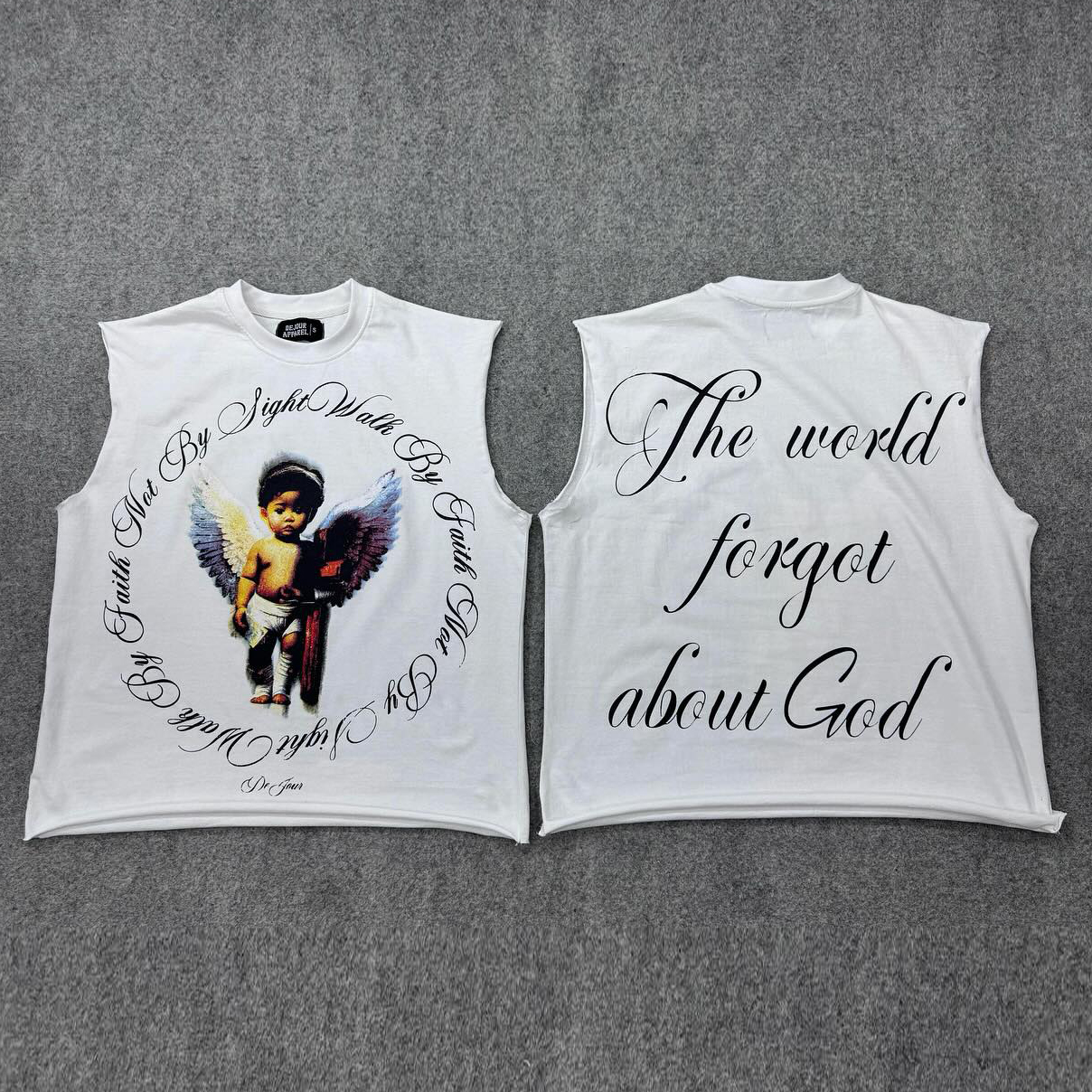 Vintage Angel Crew Neck Sleeveless T-Shirt