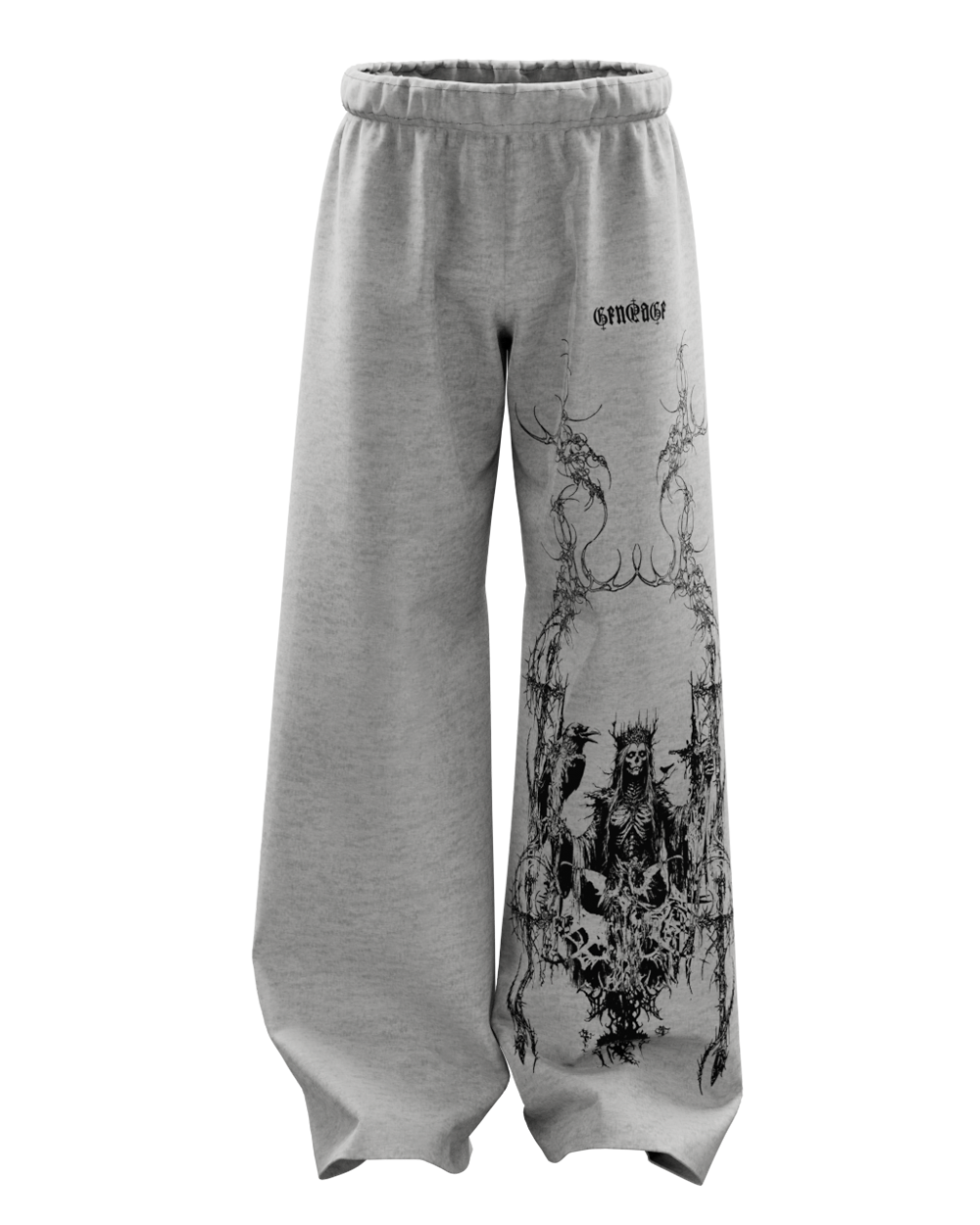Grey Grim Unisex Straight Fit Baggy Pants